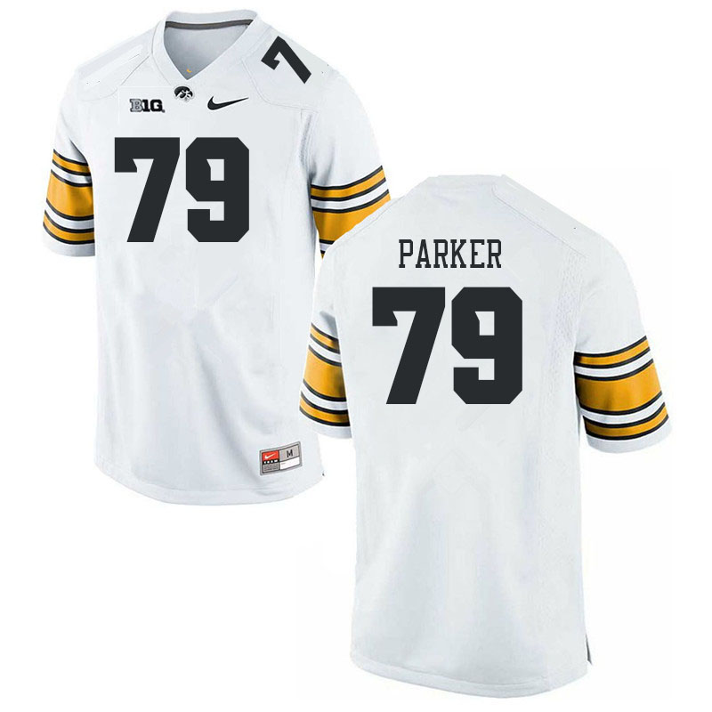 Men #79 Daijon Parker Iowa Hawkeyes College Football Jerseys Stitched-White - Click Image to Close